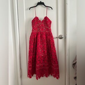 Self-Portrait Azaelea midi dress in Red